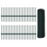 Poteaux de clôture 11 pcs U-Channel Vert 40 cm Acier 