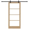 Porte coulissante avec matériel 'ORKDAL'en bois massif et verre 