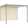 Belvédère de jardin avec rideau latéral 3x3x2,25 m Crème 