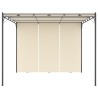Belvédère de jardin avec rideau latéral 3x3x2,25 m Crème 