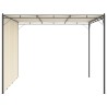 Belvédère de jardin avec rideau latéral 3x3x2,25 m Crème 