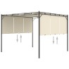 Belvédère de jardin avec rideau latéral 3x3x2,25 m Crème 