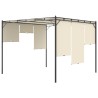Belvédère de jardin avec rideau latéral 3x3x2,25 m Crème 