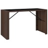 Table de bar et dessus en verre marron 185x80x110 cm poly rotin 