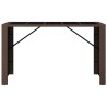 Table de bar et dessus en verre marron 185x80x110 cm poly rotin 