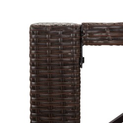 Table de bar et dessus en verre marron 185x80x110 cm poly rotin 