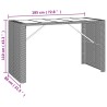 Table de bar et dessus en verre marron 185x80x110 cm poly rotin 