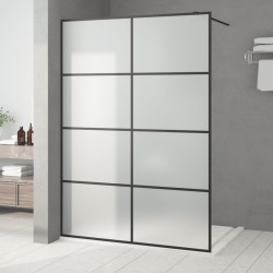 Paroi de douche Noir 140x195 cm Verre ESG dépoli 