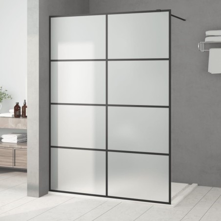 Paroi de douche Noir 140x195 cm Verre ESG dépoli 