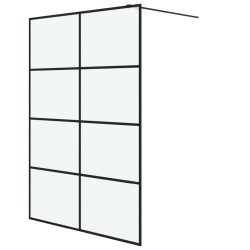 Paroi de douche Noir 140x195 cm Verre ESG dépoli 