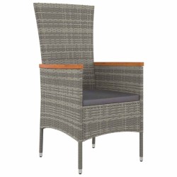 Chaises de jardin avec coussin 3 pcs Gris 80 x 80 x 73 cm 