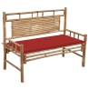 Banc de jardin avec coussin 120 cm Bambou 