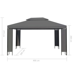 Chapiteau Anthracite 300 x 400 cm 