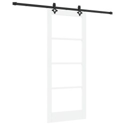 Porte coulissante avec quincaillerie blanche 83x202 cm en bois solide 
