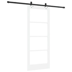 Porte coulissante avec quincaillerie blanche 83x202 cm en bois solide 