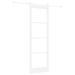 Porte coulissante avec quincaillerie blanche 78x232 cm en bois massif 