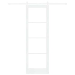 Porte coulissante avec quincaillerie blanche 78x232 cm en bois massif 