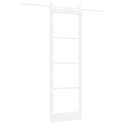 Porte coulissante avec quincaillerie blanche 78x232 cm en bois massif 