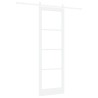 Porte coulissante avec quincaillerie blanche 78x232 cm en bois massif 