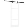 Porte Coulissante avec Ensemble de Quincaillerie 'ORKDAL'Bois Massif Blanc & Verre 