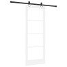 Porte Coulissante avec Ensemble de Quincaillerie 'ORKDAL'Bois Massif Blanc & Verre 