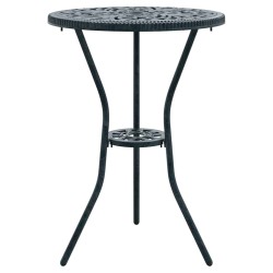 Ensemble bistro de jardin 3 pièces vert en alu moulé 