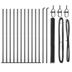 Ensemble de Clôture Set de 2 Gris Métal 25 x 1,5 m Durable 
