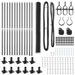 Ensemble de Clôture Set de 2 Gris Métal 25 x 1,5 m Durable 