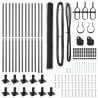 Ensemble de Clôture Set de 2 Gris Métal 25 x 1,5 m Durable 