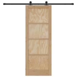 Porte Coulissante avec Quincaillerie "ORKDAL" en Bois Massif de Pin 