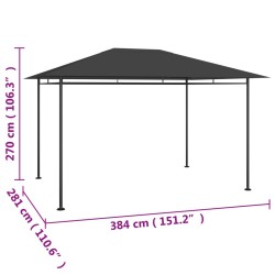 Belvédère 384x281x270 cm Anthracite 180 g/m² 
