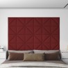 Panneaux muraux 12 pcs Rouge bordeaux 30x30 cm Tissu 0,54 m² 