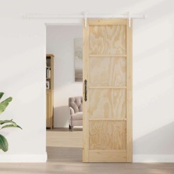 Porte coulissante avec matériel 73.5x211 cm Bois massif Pin 