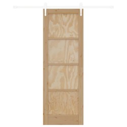 Porte coulissante avec matériel 73.5x211 cm Bois massif Pin 