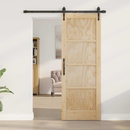 Porte coulissante avec kit de quincaillerie 'ORKDAL'en pin massif 