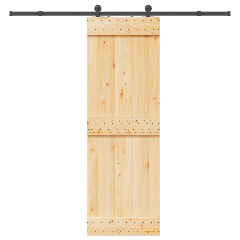 Porte coulissante et kit de quincaillerie 70x210 cm pin massif 