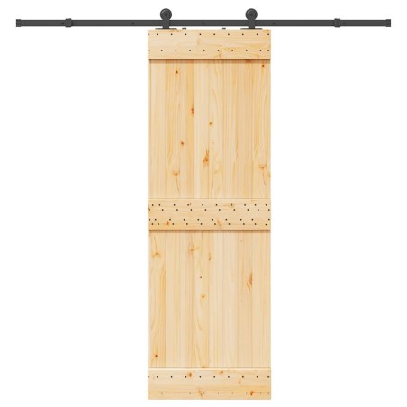 Porte coulissante et kit de quincaillerie 70x210 cm pin massif 