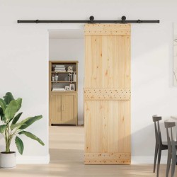 Porte coulissante et kit de quincaillerie 70x210 cm pin massif 