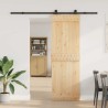 Porte coulissante et kit de quincaillerie 70x210 cm pin massif 