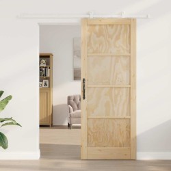 Porte coulissante avec matériel 'ORKDAL'en bois massif de pin 