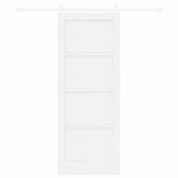 Porte coulissante avec matériel Blanc 78x202 cm En bois de pin massif 