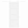 Porte coulissante avec matériel Blanc 78x202 cm En bois de pin massif 