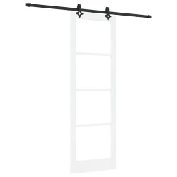Porte coulissante avec kit de matériel Blanc 78x232 cm Bois massif de pin 