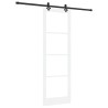 Porte coulissante avec kit de matériel Blanc 78x232 cm Bois massif de pin 