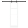 Porte coulissante avec kit de matériel Blanc 78x232 cm Bois massif de pin 