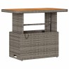 Ensemble de salle à manger de jardin 3 pièces avec coussins gris en poly rotin et acacia 
