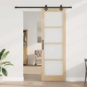 Porte Coulissante avec Accessoires « ORKDAL » Bois Massif & Verre 