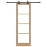 Porte Coulissante avec Accessoires « ORKDAL » Bois Massif & Verre 