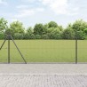 Clôture en Fil Soudé avec 13 Poteaux Flangés Gris 1,5x25 m Acier 
