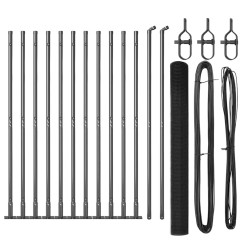 Clôture en Fil Soudé avec 13 Poteaux Flangés Gris 1,5x25 m Acier 